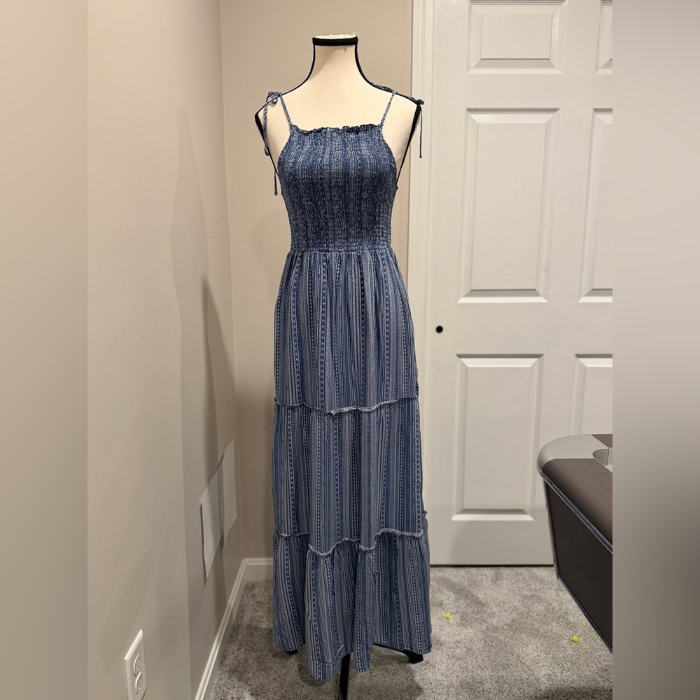 Wild Fable Striped Blue Maxi Dress- Size Small